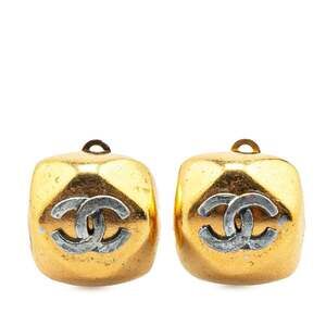 Chanel Cc Logo Clip-On Earrings Gold- #209208C53B
